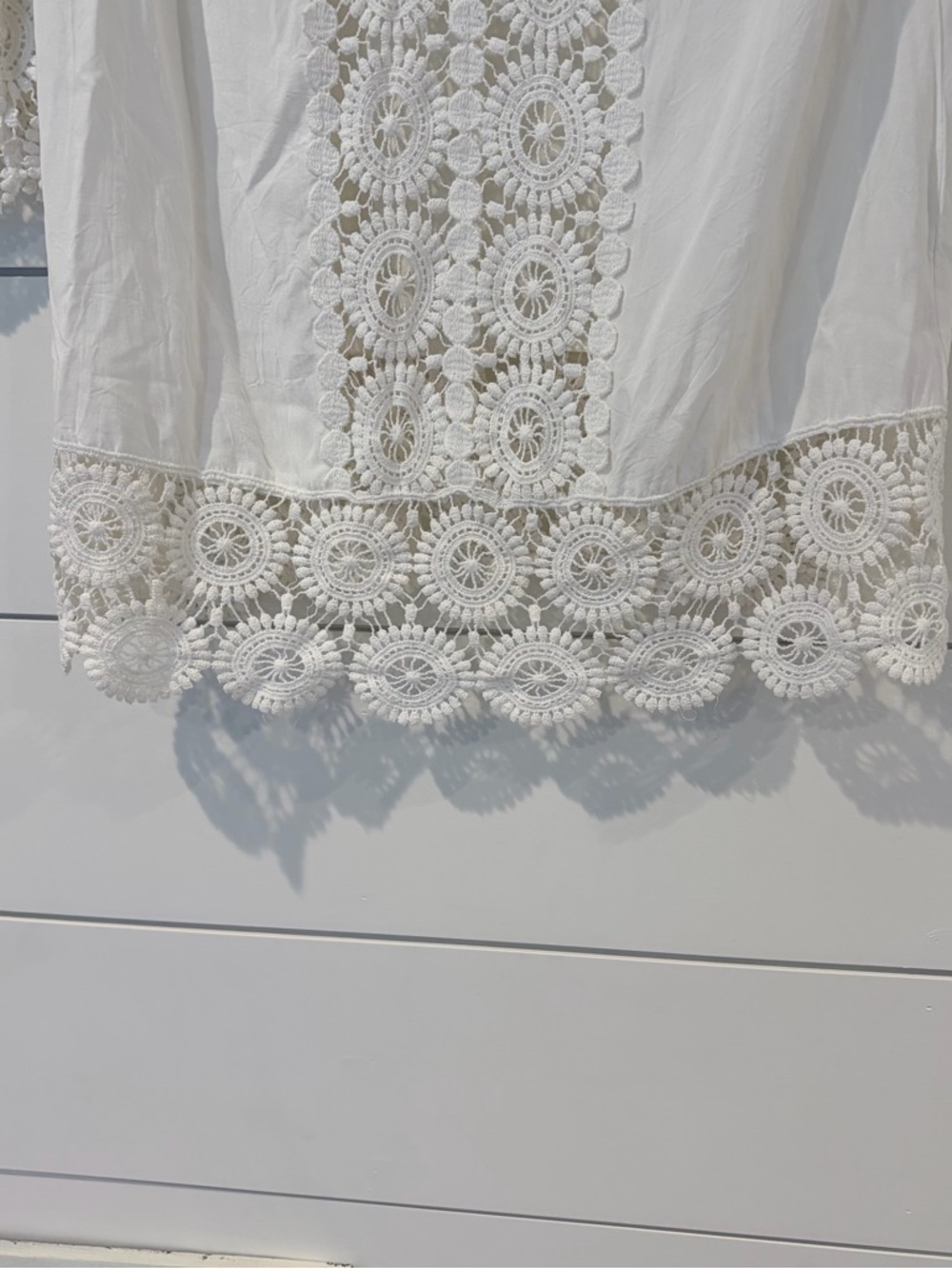Solitaire Swim Cover Up Boho Chic Coastal Lace L White Resort Coquette Romantic - Picture 5 of 10
